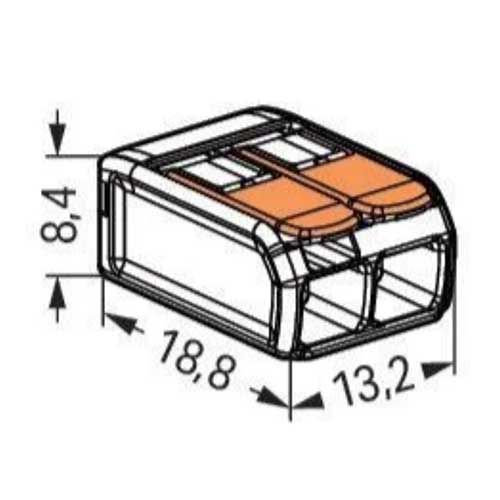 Borne de connexion automatique 2 fils WAGO S221 - schéma