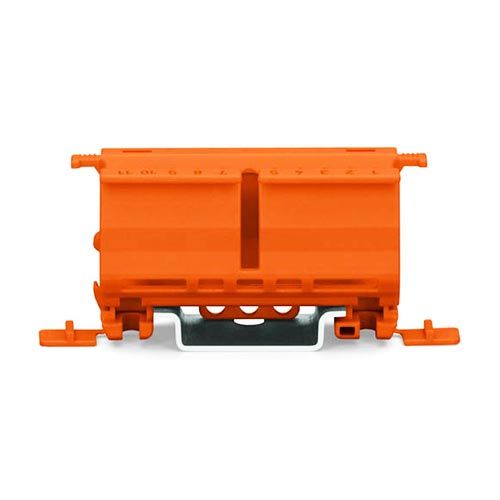 Cet accessoire de fixation des bornes Wago sur rail DIN se positionne par encliquetage et se fixe sur rail Din ou à vis sur support.