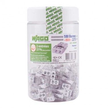 WAGO Pot de 100 mini-bornes de connexion 2 fils S2273